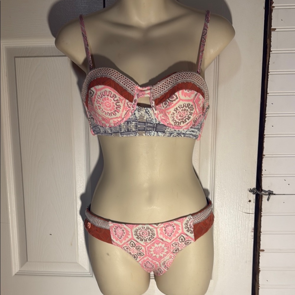 Maaji Pink and Red Lace Bra Intimates Collection